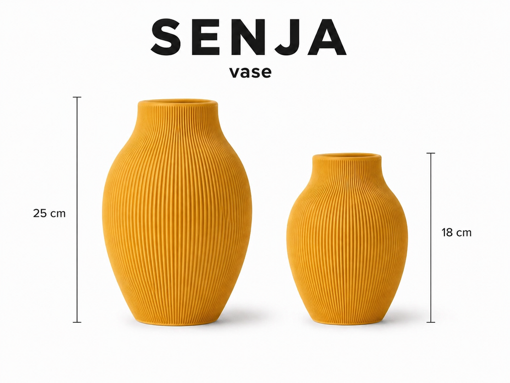 SENJA Vase – Minimalistische 3D-gedruckte Vase im Japandi Stil