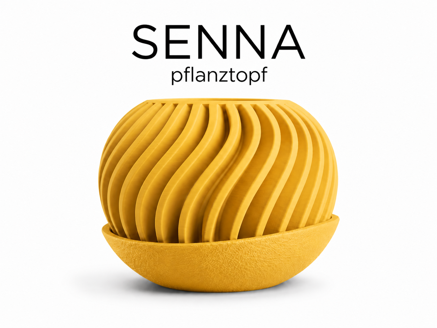 SENNA Pflanztopf – 3D-gedruckter Design-Übertopf mit geschwungener Rippenstruktur