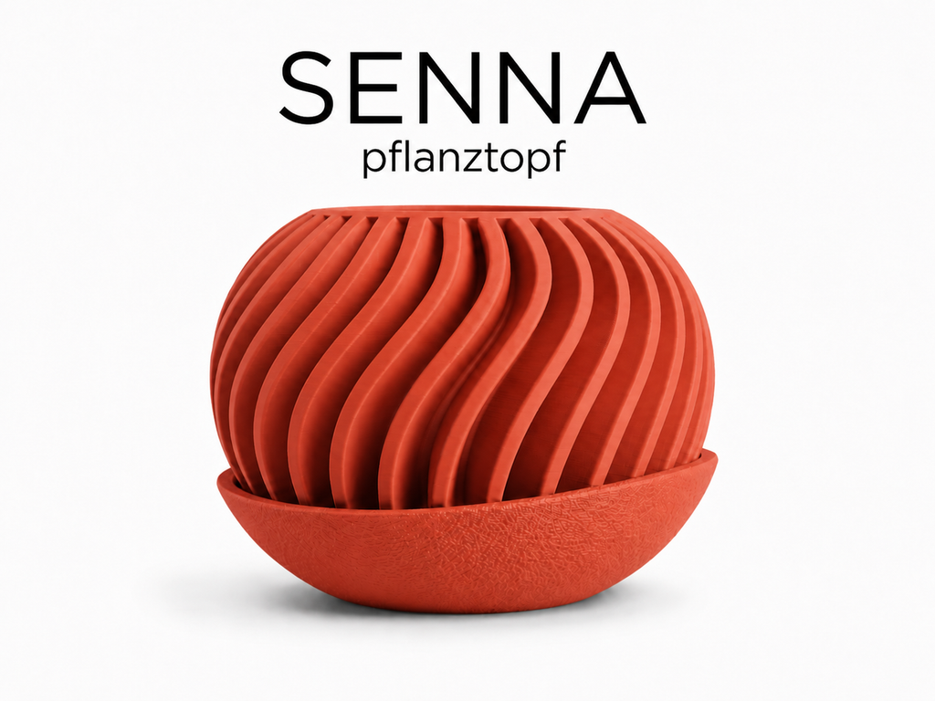 SENNA Pflanztopf – 3D-gedruckter Design-Übertopf mit geschwungener Rippenstruktur