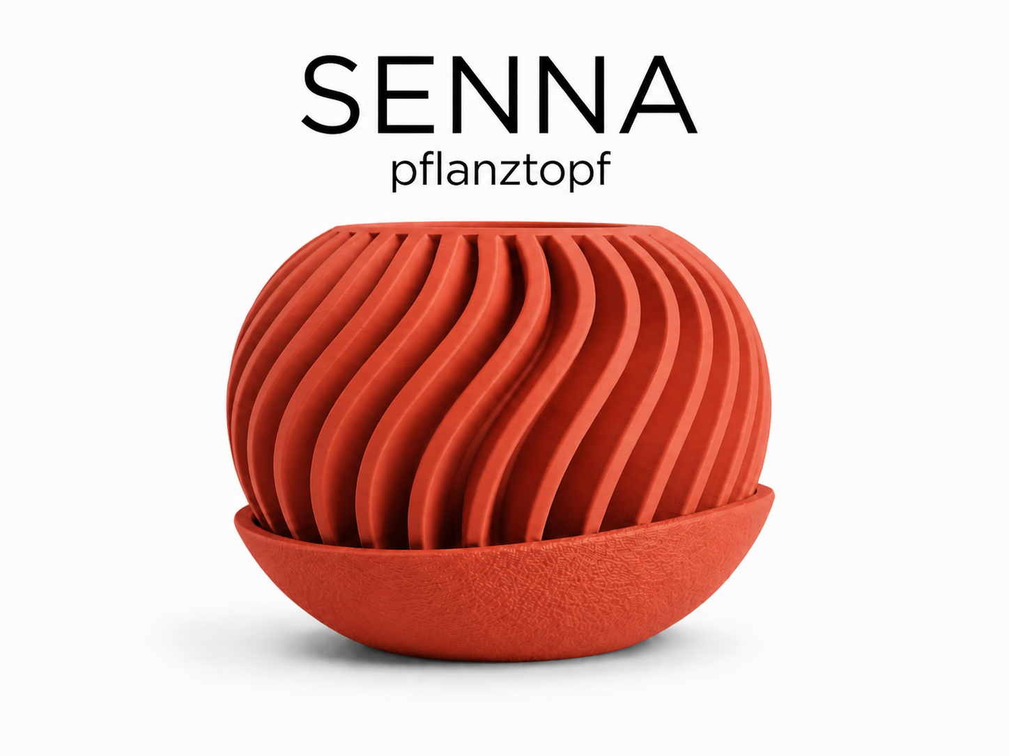 SENNA Pflanztopf – 3D-gedruckter Design-Übertopf mit geschwungener Rippenstruktur