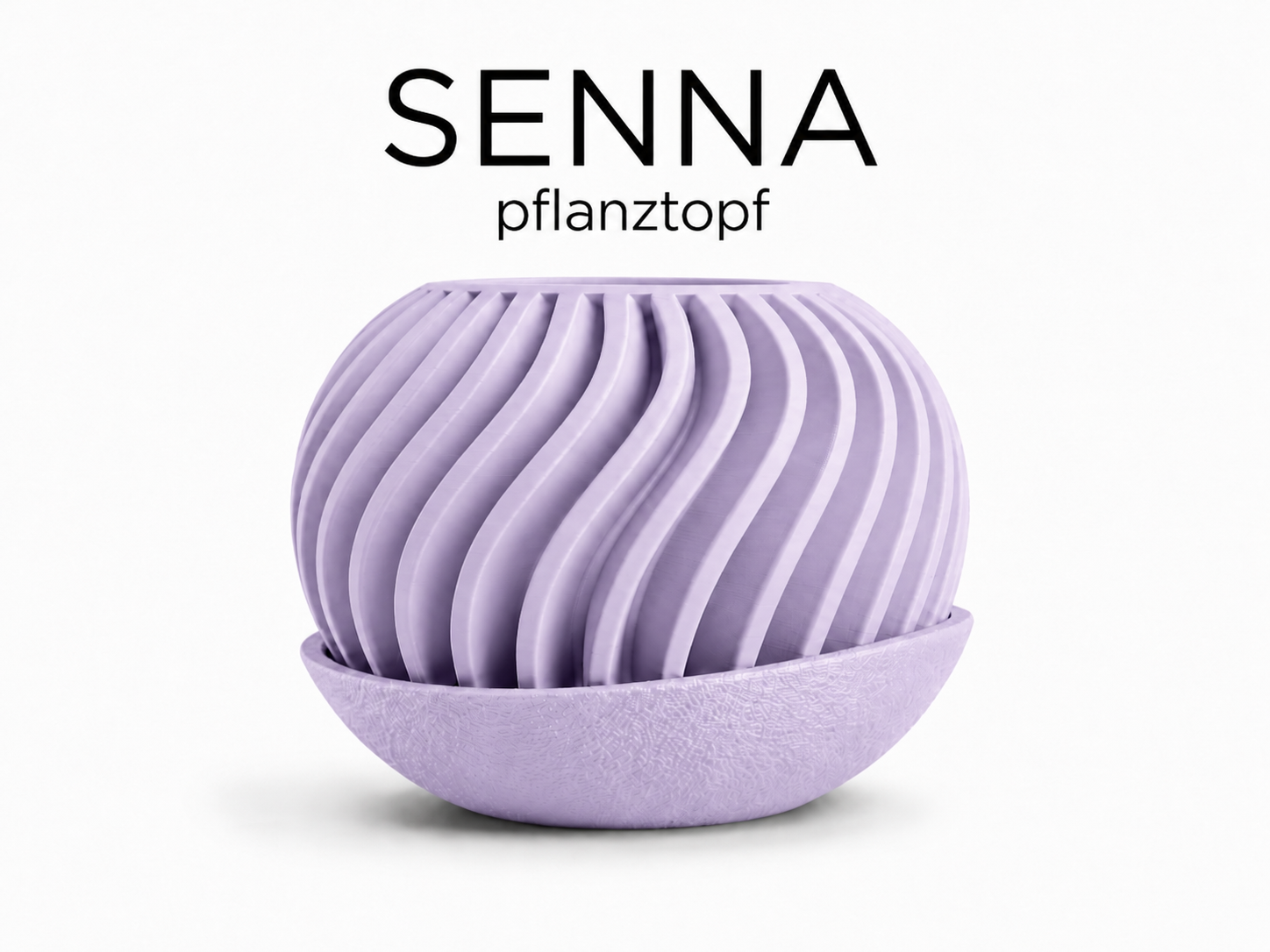 SENNA Pflanztopf – 3D-gedruckter Design-Übertopf mit geschwungener Rippenstruktur