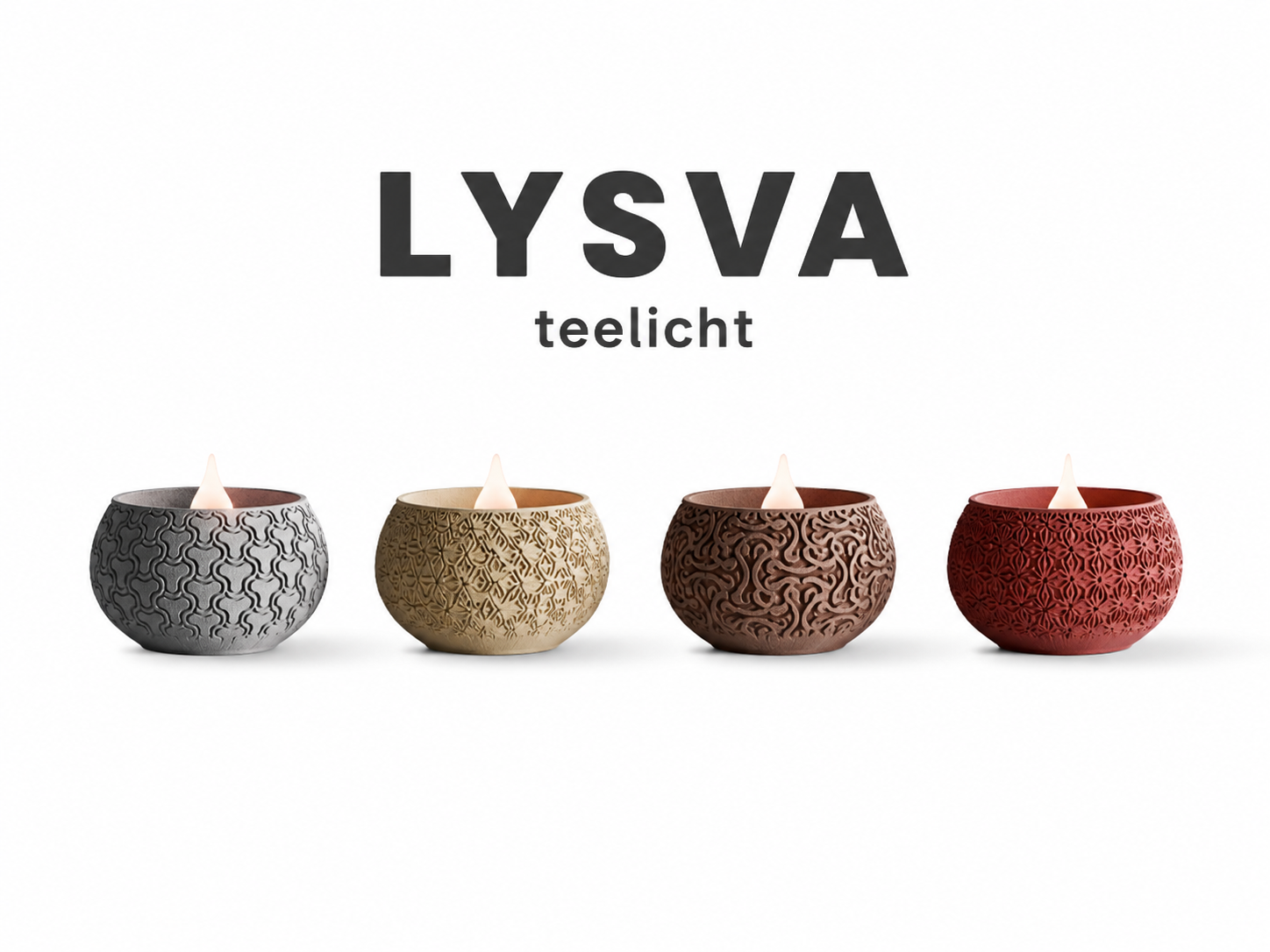 LYSVA Teelichthalter | Minimalistischer Hygge-Teelichthalter aus dem 3D-Druck